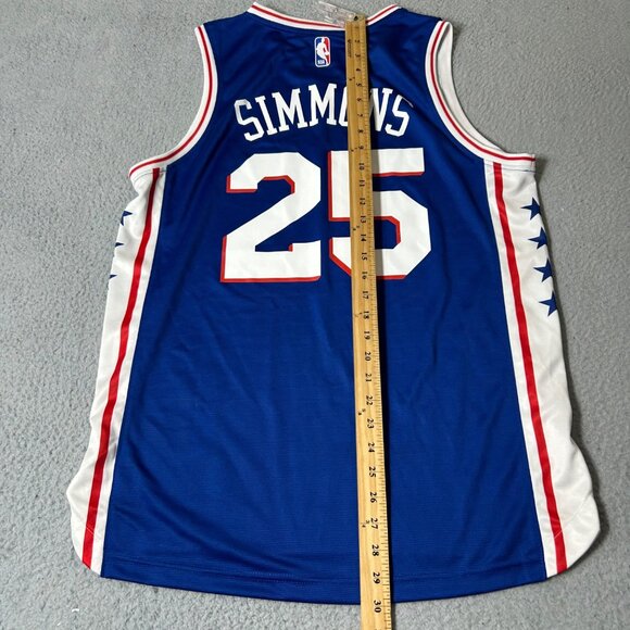 Philadelphia 76ers Jersey Mens‎ M Blue Ben Simmons Swingman #25 Fanatics NBA - Picture 8 of 12